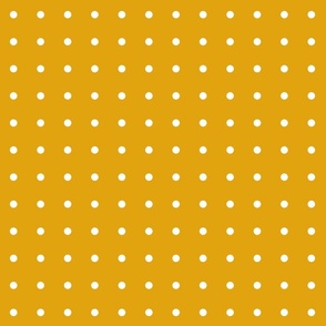 Marigold Yellow with Small White Polka Dots Pattern Print