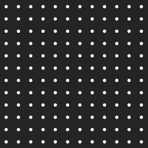 Dark Almost Black Gray with Small White Polka Dots Pattern Print