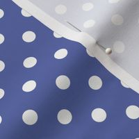 Dark Dotty: Deep Periwinkle Blue & White Polka Dot, Dotted