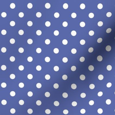 Dark Dotty: Deep Periwinkle Blue & White Polka Dot, Dotted