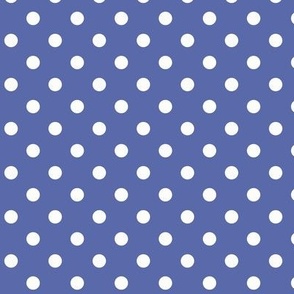Dark Dotty: Deep Periwinkle Blue & White Polka Dot, Dotted