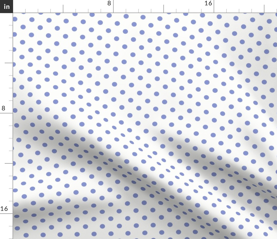 Dotty: Periwinkle Blue & White Polka Dot, Dotted