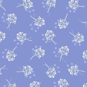 Berry Blossom Toss: Periwinkle & White Floral Toss