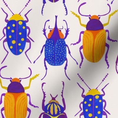 Doodle bright bug pattern