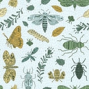 Doodle Bugs - Teal + Mustard