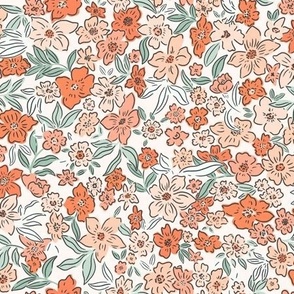 Cottage Core Wildflower Meadow - Peaches + Cream - Medium