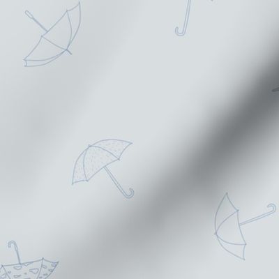 Blue Rain Umbrellas on light grey