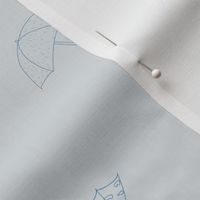 Blue Rain Umbrellas on light grey