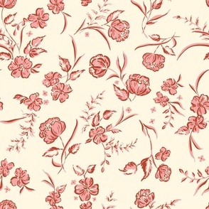 Two Tone Florals - Pink Sienna