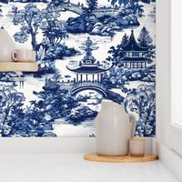Chinoiserie Toile Birds Flowers Chinese Floral Asian