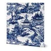 Chinoiserie Toile Birds Flowers Chinese Floral Asian