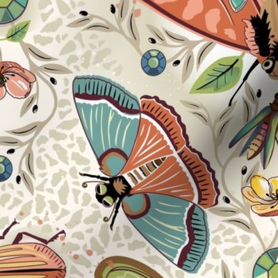 Whimsical Doodle Bugs - Butterfly, Beetle and Gemstone