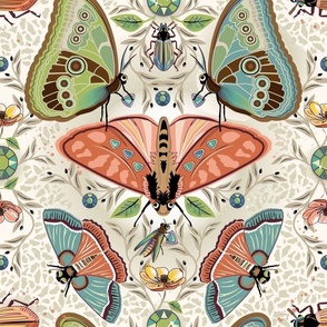 Whimsical Doodle Bugs - Butterfly, Beetle and Gemstone