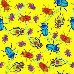 Doodle bugs on yellow