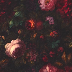 Moody Floral Vintage antiqued dark moody antique botany dark roses
