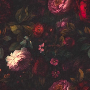 Moody Floral Vintage Historical dark moody antique botany dark roses