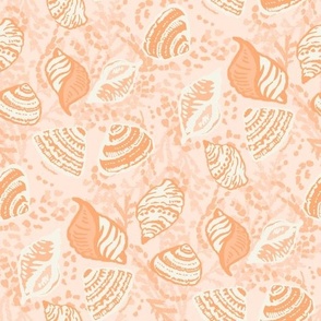 Sea shells painted shells orange pink peach Regular Scale by Jac Slade