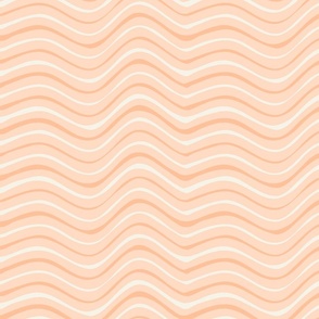 Retro waves soft coral peach orange and natural white by Jac Slade.jpg