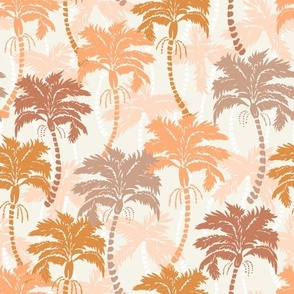 Boho Beach Tropical Palm Trees boho brown mustard orange peach pink by Jac Slade