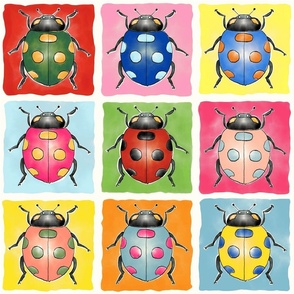 Pop watercolor ladybugs - L