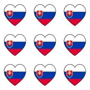 Slovakia flag hearts on white