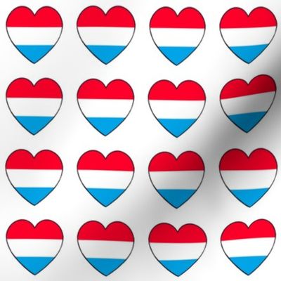 Luxembourg flag hearts