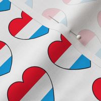 Luxembourg flag hearts