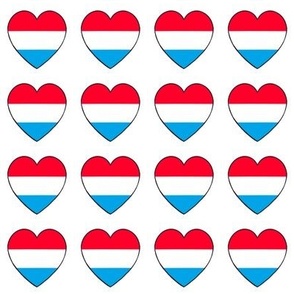 Luxembourg flag hearts