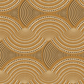 modern geometric wavy gold pattern horizontal and large scale