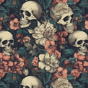 Goth Skulls and Flowers 5
