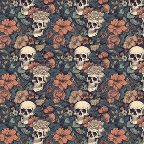 Goth Skulls and Flowers 3