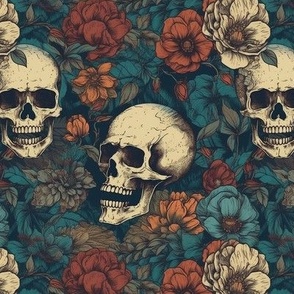 Goth Skulls and Flowers 2