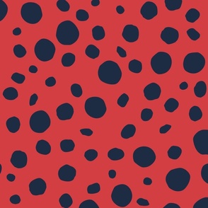 Ladybird Spots - Large - Red / Navy