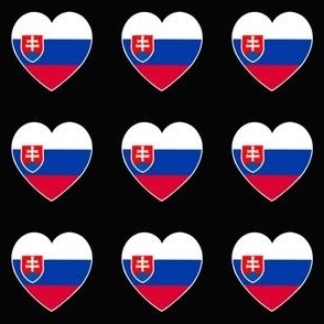 Slovakian flag hearts on plain 
