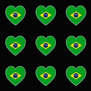 Brazilian  flag hearts