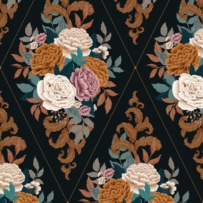 Momory Of Spring - French Florals on a Dark Background