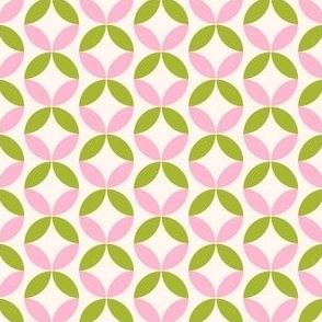 Abstract Pink and Green Geometric Floral