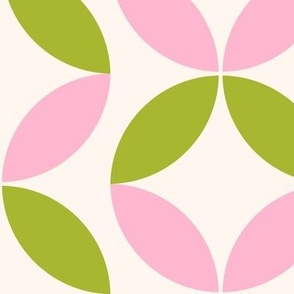 Pink and Green Mod Floral Large Scale