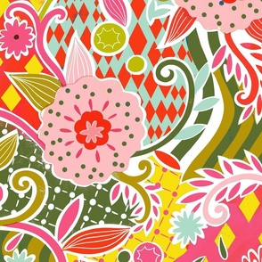 maximalism floral pattern clash // large