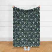 Forest dragons green on a dark green background small