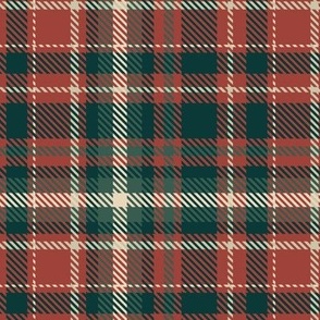 Vintage Christmas Plaid in Red and Green