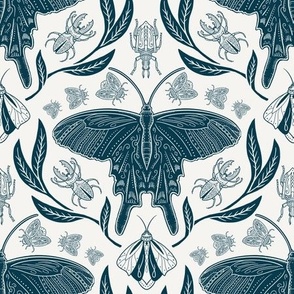 Butterfly in Prussian blue - decorative 