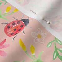 Sweet ladybugs in watercolor