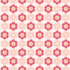Blush Pink and Peach and Mint Daisy Mod Floral