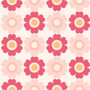 Blush Pink and Peach and Mint Daisy Mod Floral 