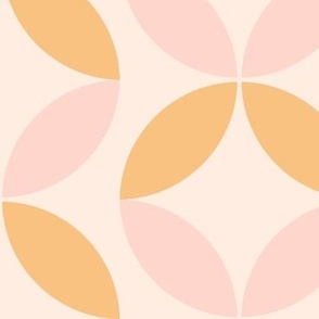 Abstract Pink and Blush Pink Geometric Floral Large Scale