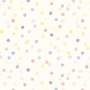 Stamped confetti - rainbow pastel on cream [Medium]