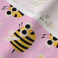 Cute Kawaii Bee Pink - Kids Nursery Illustration Kawaii Cute Bugs 