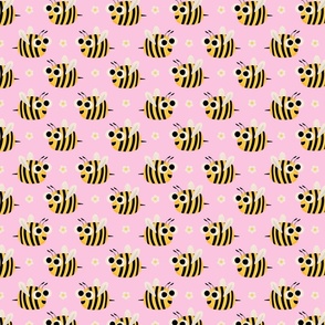 Cute Kawaii Bee Pink - Kids Nursery Illustration Kawaii Cute Bugs 