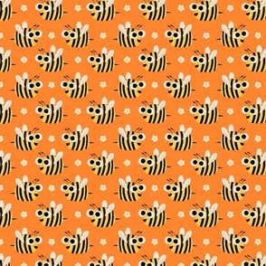 Cute Kawaii Bee Orange -  - Kids Nursery Illustration Kawaii Cute Bugs 